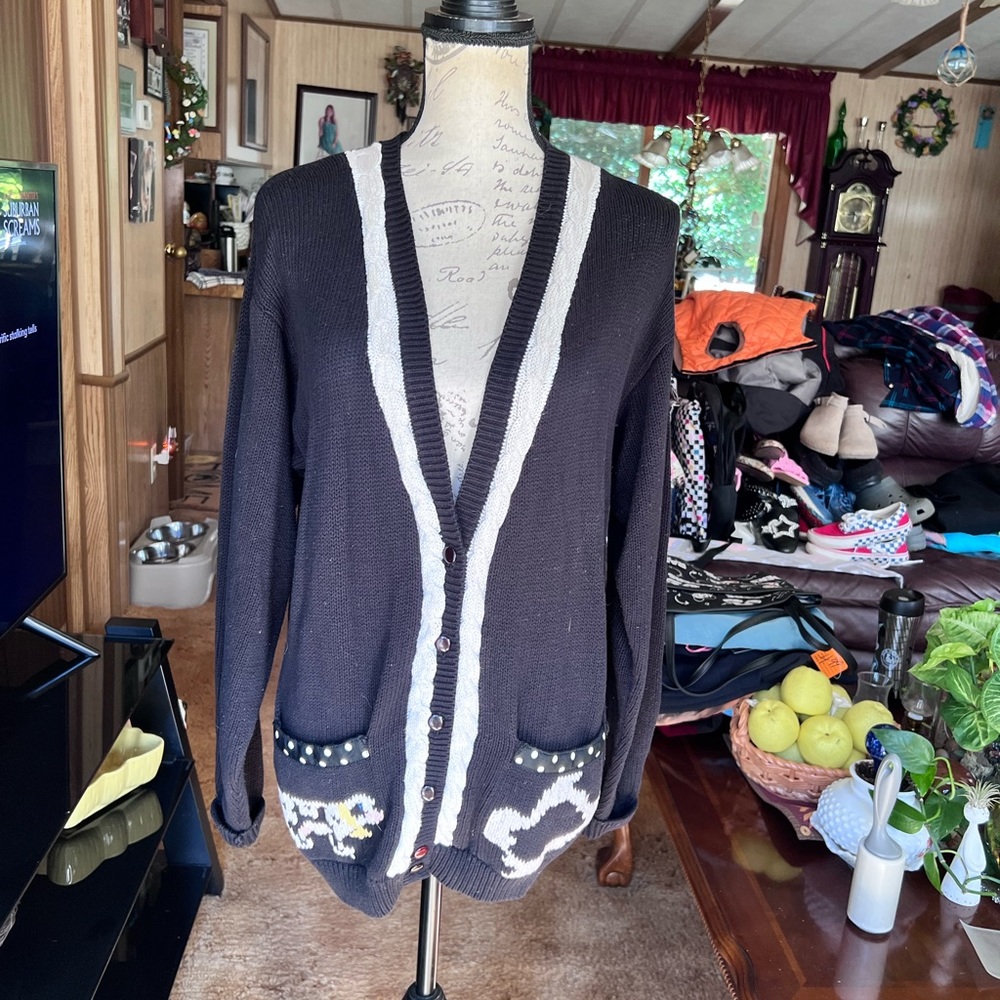 🐮Woman’s vintage the eagle’s eye 1989 cow knit cardigan🐄